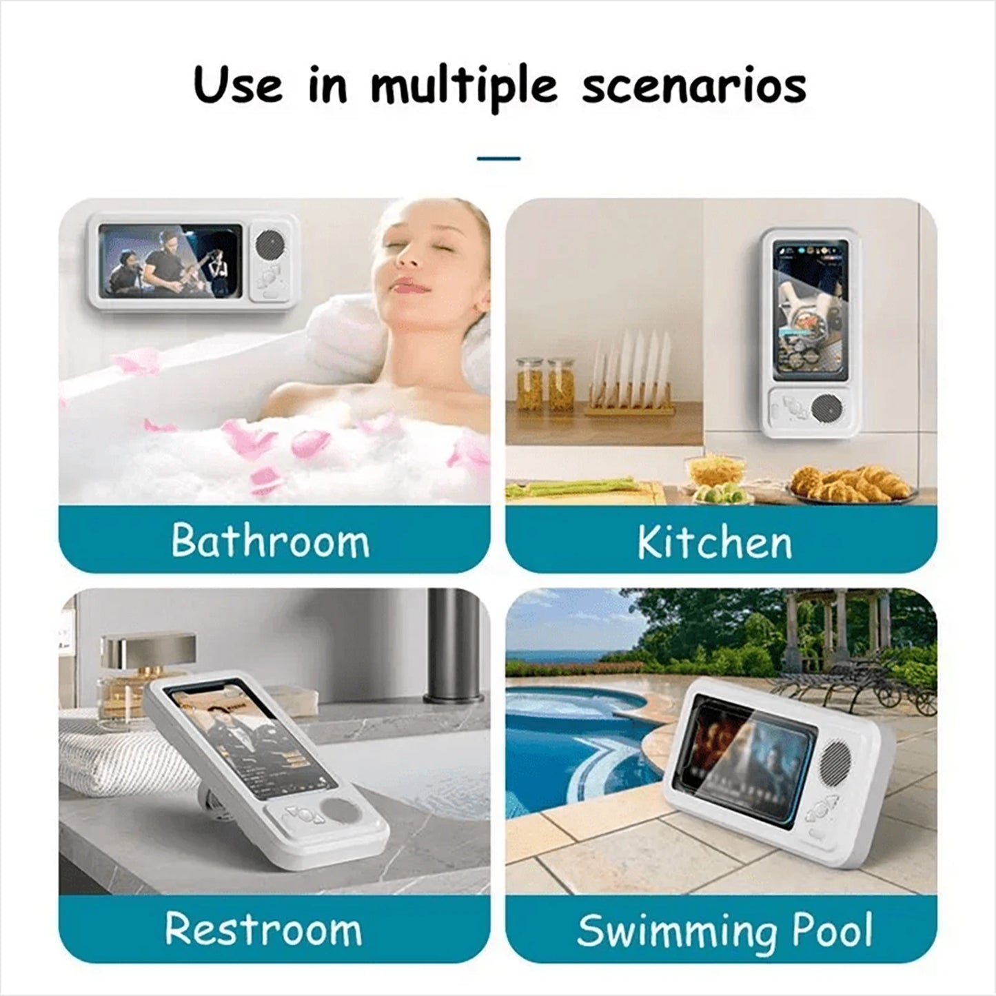 ShowerSync™ Bluetooth Waterproof Phone Case Shower Speaker Holder